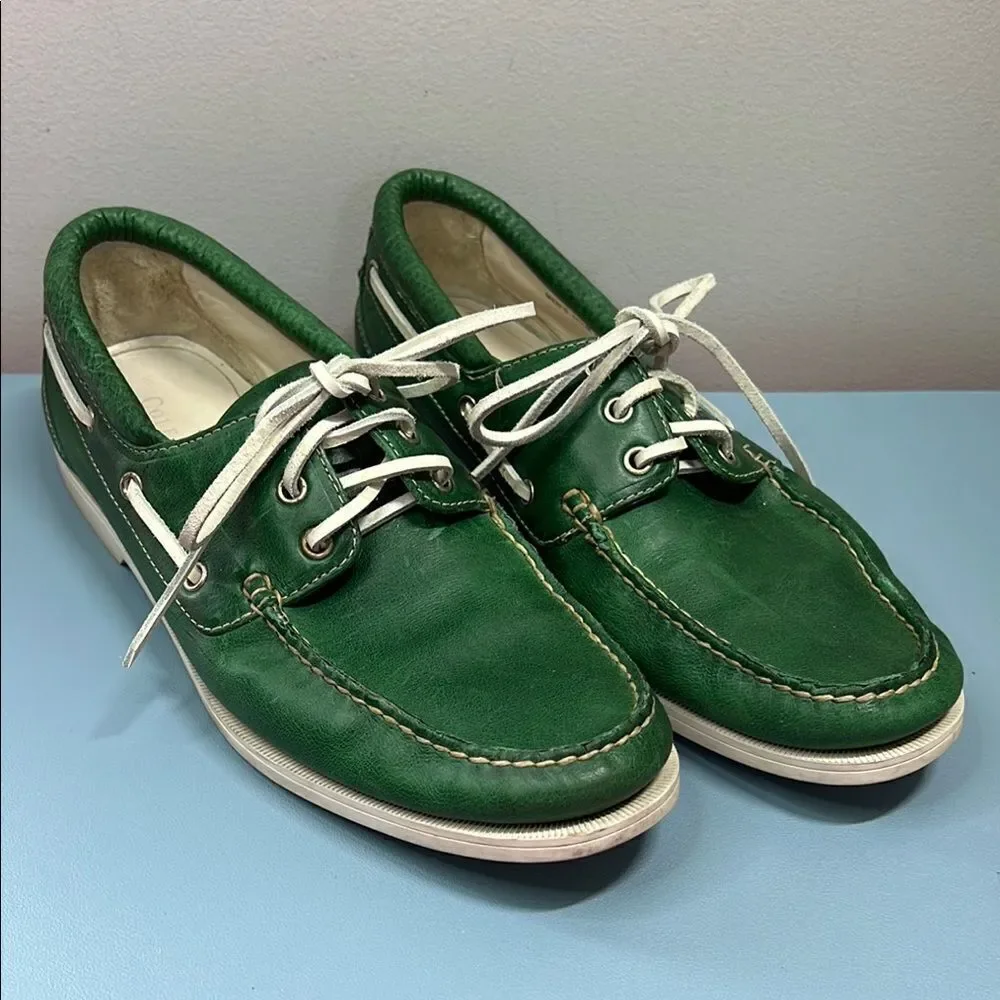Cole Haan Hayden Tumbled Green Boat Shoes 11.5